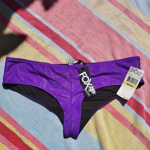 Fox Swim Sexy Bikini Bottoms Purple and Black